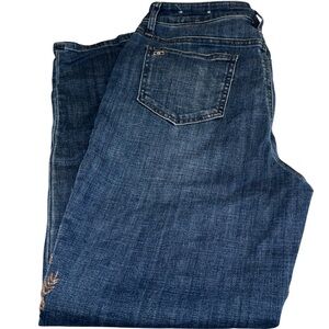 Chicos jeans slimming girlfriend ankle fit rhinestone/sequin decoration Sz 12R